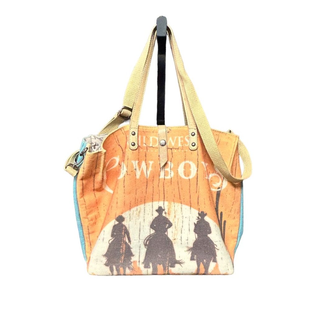 Montana West Cowboy Reversible Tote Bag Large Multicolor Leather Straps - Picture 2 of 14